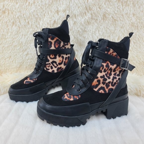 Cape Robbin Leopard Print 1 1/2" Platform Ankle Boot - Picture 2 of 9